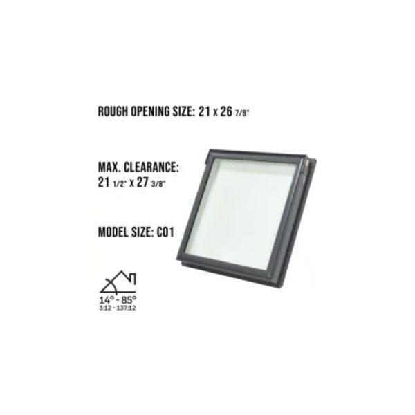 VELUX FS C01 Fixed Deck Mount Skylight with Solar Room Darkening Shade White - Image 3