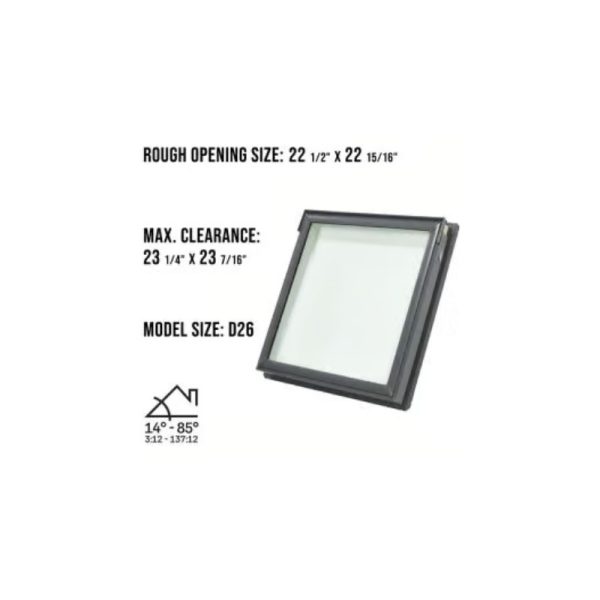 Velux FS D26 Fixed Deck Mount Skylight with Solar Room Darkening Shade White - Image 3