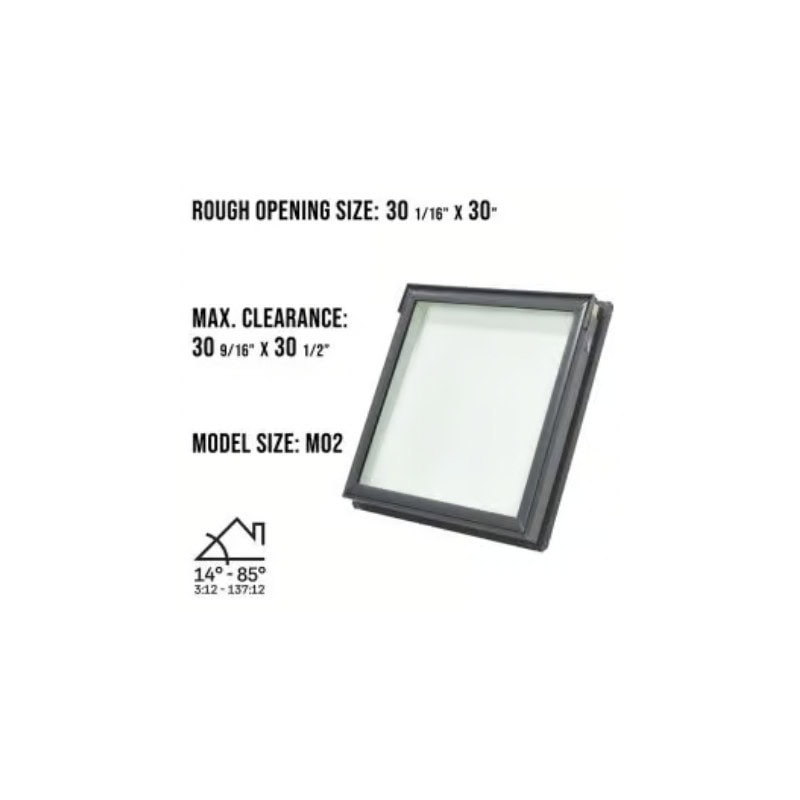 VELUX FS M02 Fixed Deck Mount Skylight with Solar Room Darkening Shade White - Image 3