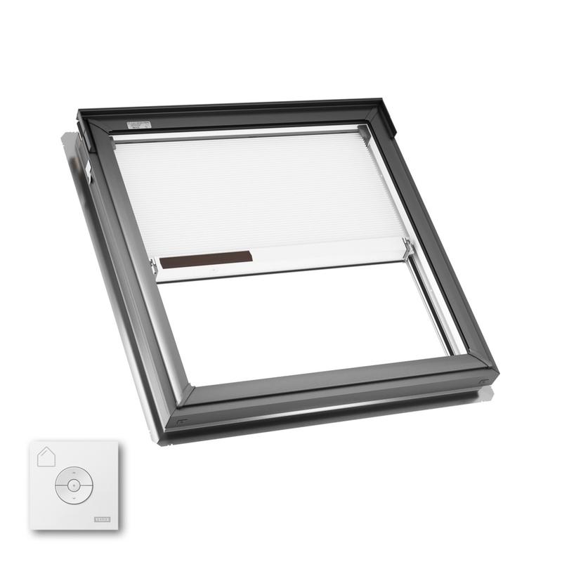 VELUX FS M02 Fixed Deck Mount Skylight with Solar Room Darkening Shade White
