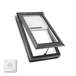 VELUX VS C04 Manual Venting Deck Mount Skylight with Solar Room Darkening Shade White