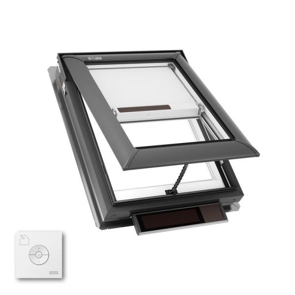 Velux VSS C01 Solar Venting Deck Mount Skylight with Solar Room Darkening Shade White
