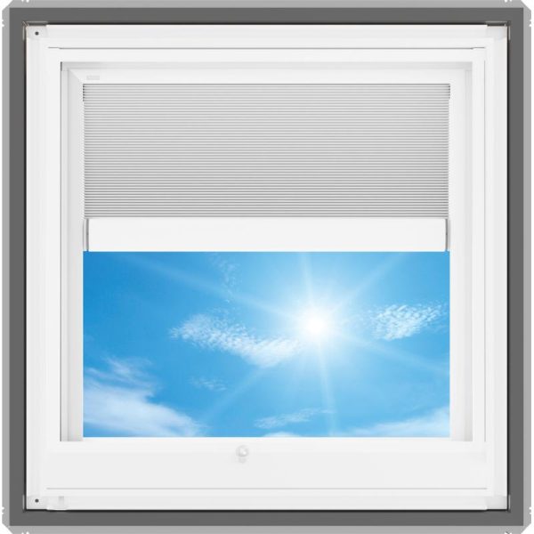 Velux VS M02 Manual Venting Deck Mount Skylight with Solar Room Darkening Shade White - Image 4