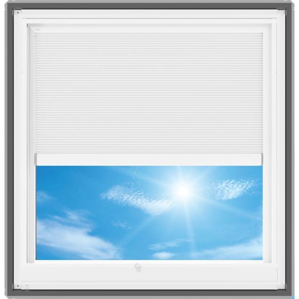 VELUX VS S06 Manual Venting Deck Mount Skylight with Solar Room Darkening Shade White - Image 2