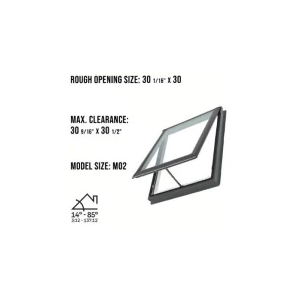 Velux VS M02 Manual Venting Deck Mount Skylight with Solar Room Darkening Shade White - Image 3