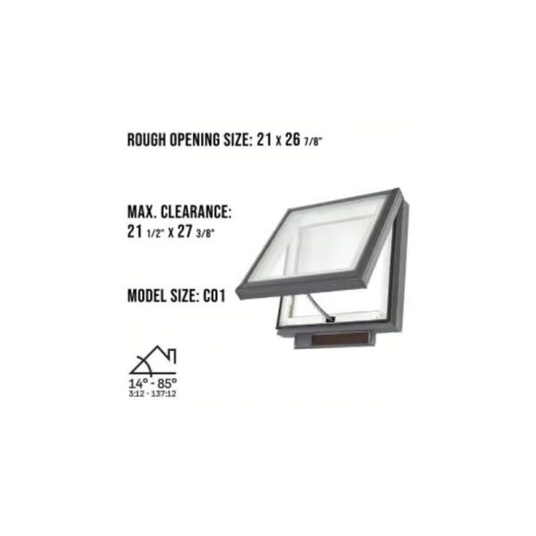Velux VSS C01 Solar Venting Deck Mount Skylight with Solar Room Darkening Shade White - Image 3