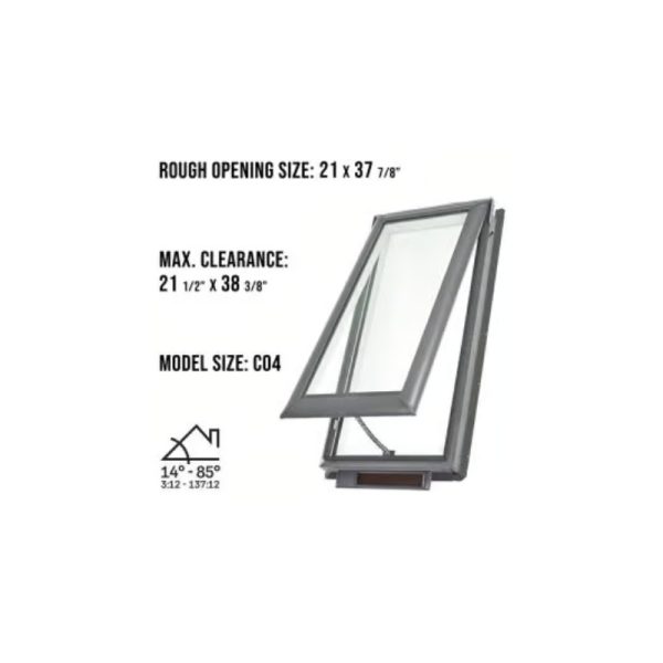 VELUX VSS C04 Solar Venting Deck Mount Skylight with Solar Room Darkening Shade White - Image 3