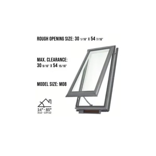 Velux VSS M08 Solar Venting Deck Mount Skylight with Solar Room Darkening Shade White - Image 3