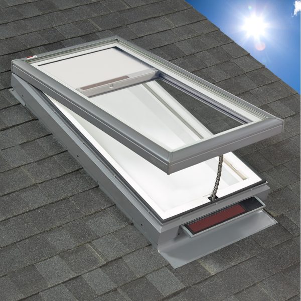 VELUX VCS 3737 Solar Venting Curb Mount Skylight with Solar Room Darkening Shade White - Image 2