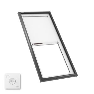 VELUX FCM 3171 Fixed Curb Mount Skylight with Solar Room Darkening Shade White