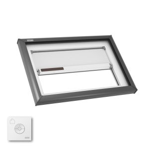 VELUX FCM 3422 Fixed Curb Mount Skylight with Solar Room Darkening Shade White