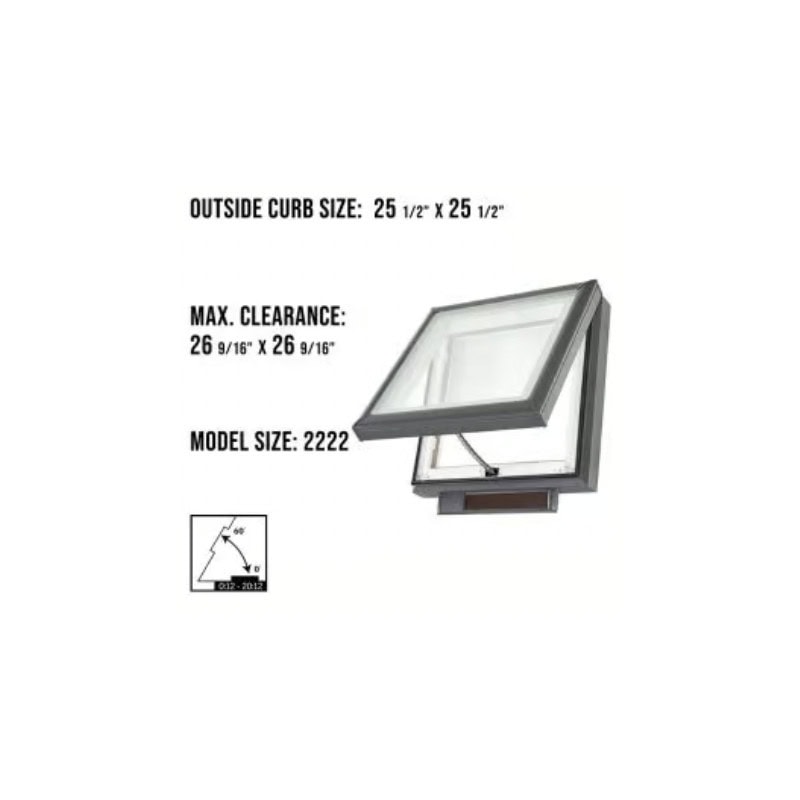 VELUX VCS 2222 Solar Venting Curb Mount Skylight with Solar Room Darkening Shade White - Image 3