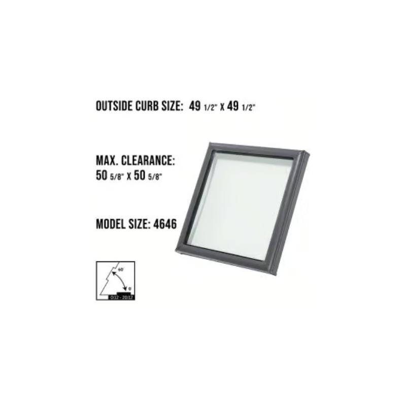 VELUX FCM 4646 Fixed Curb Mount Skylight with Solar Room Darkening Shade White - Image 3