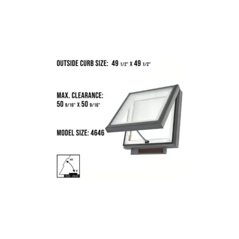 VELUX VCS 4646 Solar Venting Curb Mount Skylight with Solar Room Darkening Shade White - Image 3