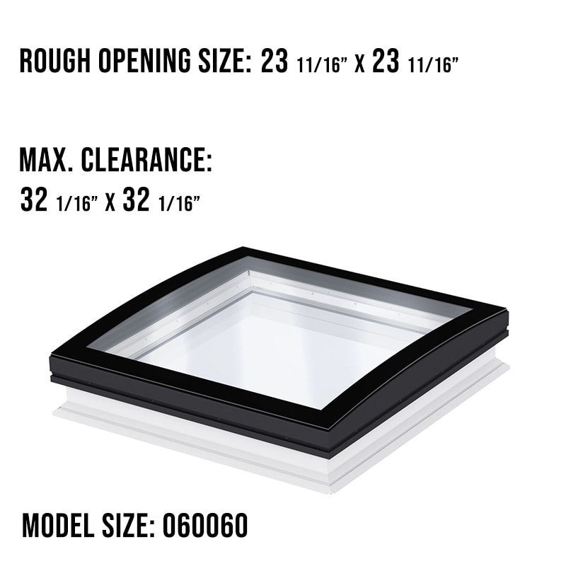 VELUX CFU 060060 Flat Roof Skylight Fixed Base Unit & Top Cover ISU 060060