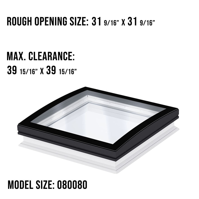 VELUX CFU 080080 Flat Roof Skylight Fixed Base Unit and Top Cover ISU 080080