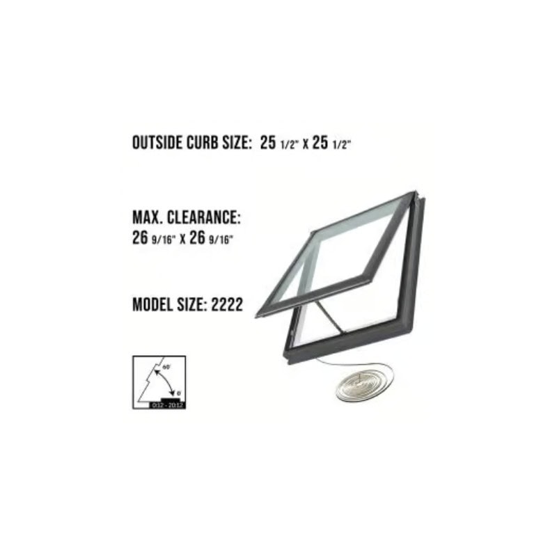 VELUX VCE 2222 Electric Venting Curb Mount Skylight with Solar Room Darkening Shade White - Image 3