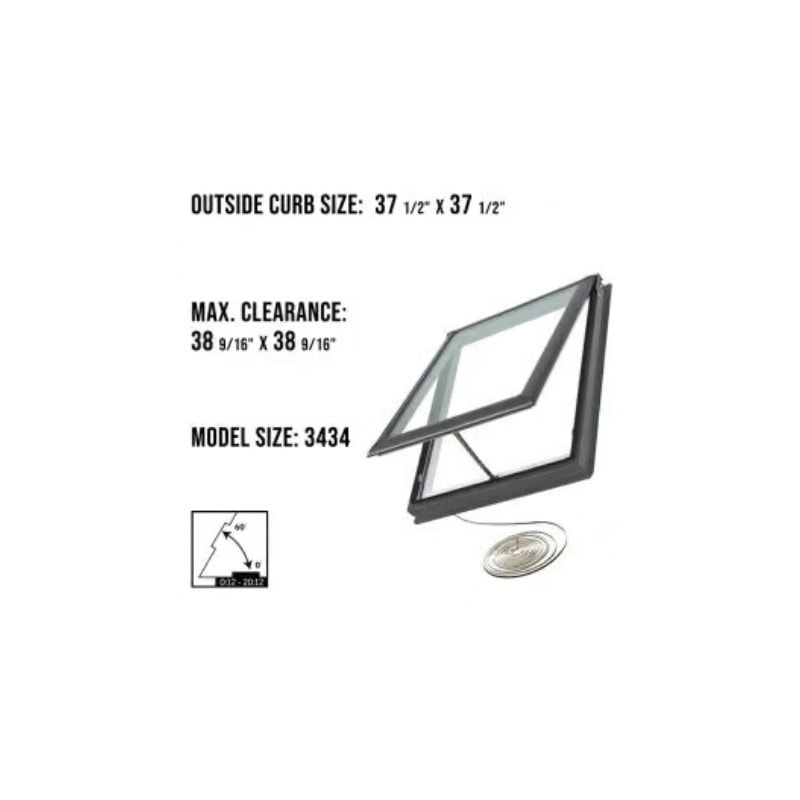 VELUX VCE 3434 Electric Venting Curb Mount Skylight with Solar Room Darkening Shade White - Image 3