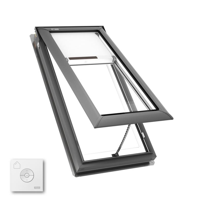 VELUX VS C06 Manual Venting Deck Mount Skylight with Solar Room Darkening Shade White