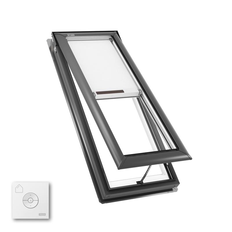 VELUX VS C08 Manual Venting Deck Mount Skylight with Solar Room Darkening Shade White