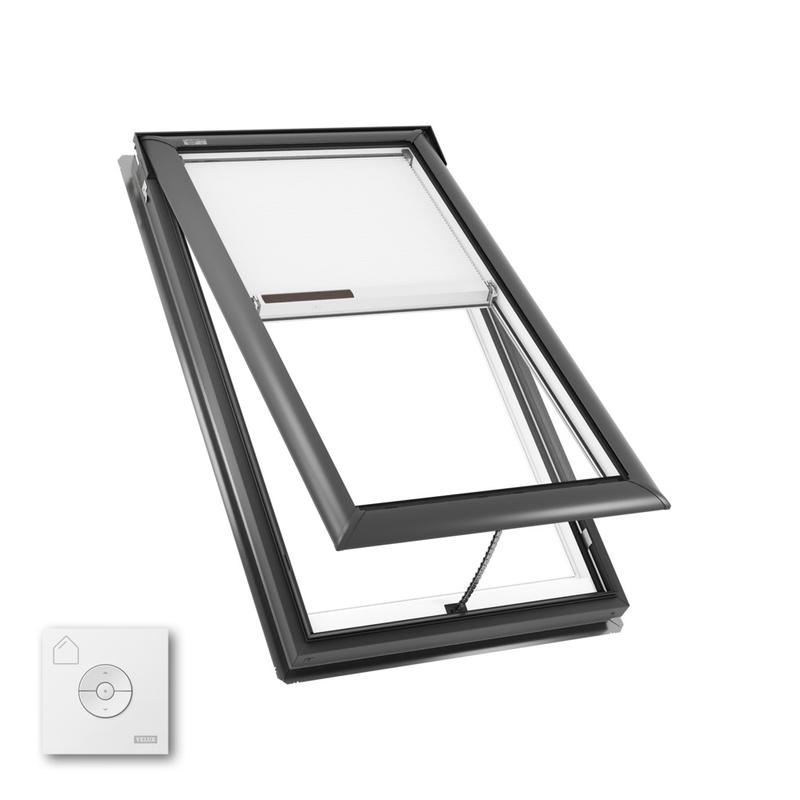 VELUX VS M08 Manual Venting Deck Mount Skylight with Solar Room Darkening Shade White