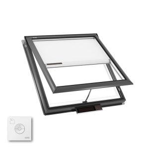 VELUX VSS S06 Solar Venting Deck Mount Skylight with Solar Room Darkening Shade White