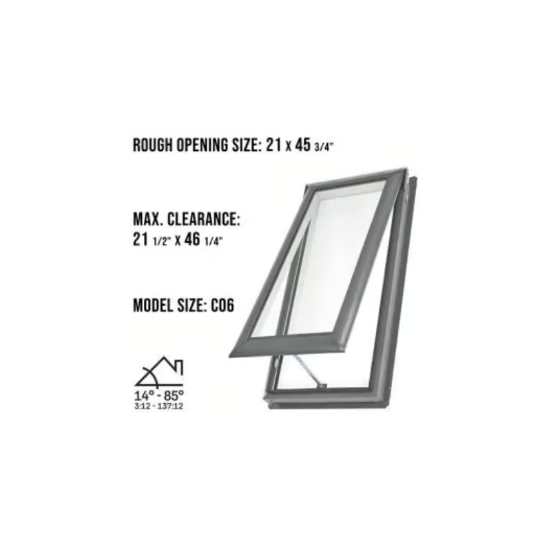 VELUX VS C06 Manual Venting Deck Mount Skylight with Solar Room Darkening Shade White - Image 3