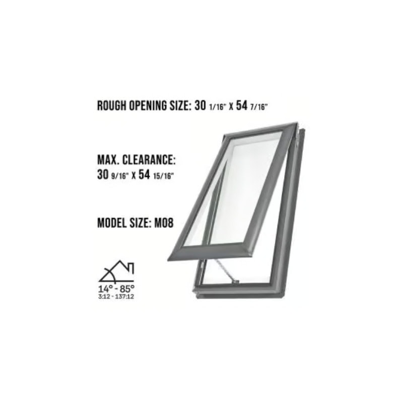VELUX VS M08 Manual Venting Deck Mount Skylight with Solar Room Darkening Shade White - Image 3