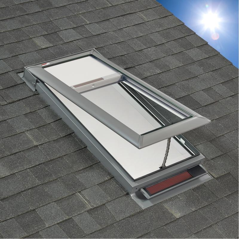 VELUX VSS S06 Solar Venting Deck Mount Skylight with Solar Room Darkening Shade White - Image 2